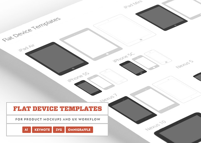 Flat devices templates PSD