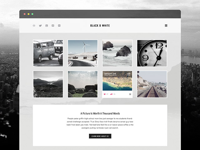 Black & white - Free PSD template