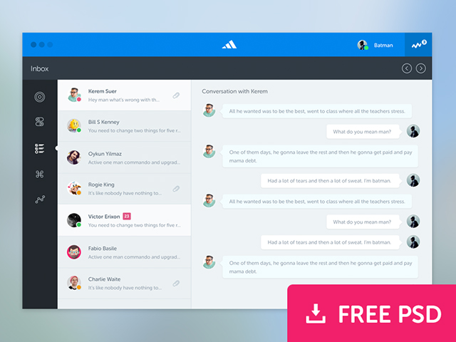 Conversation app PSD