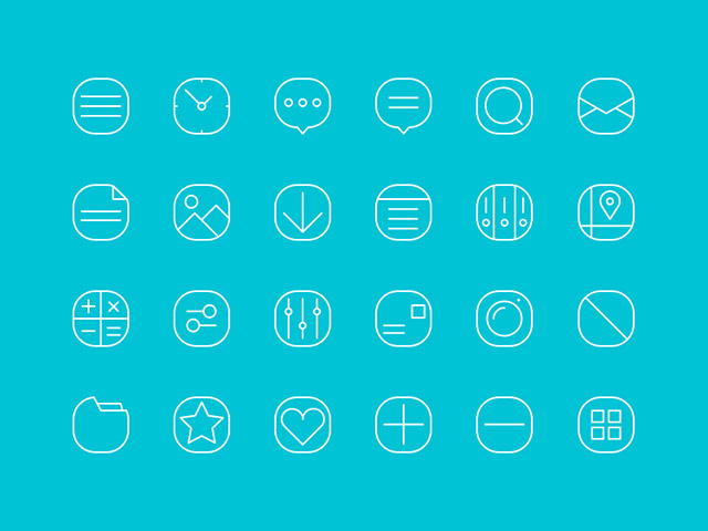 24 simple line icons