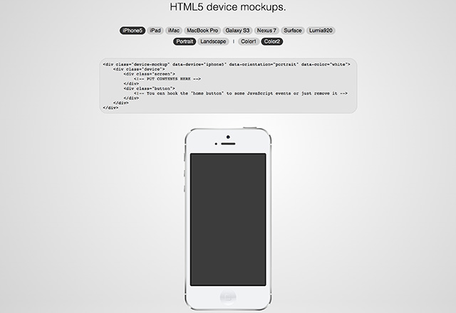HTML5 device mockups