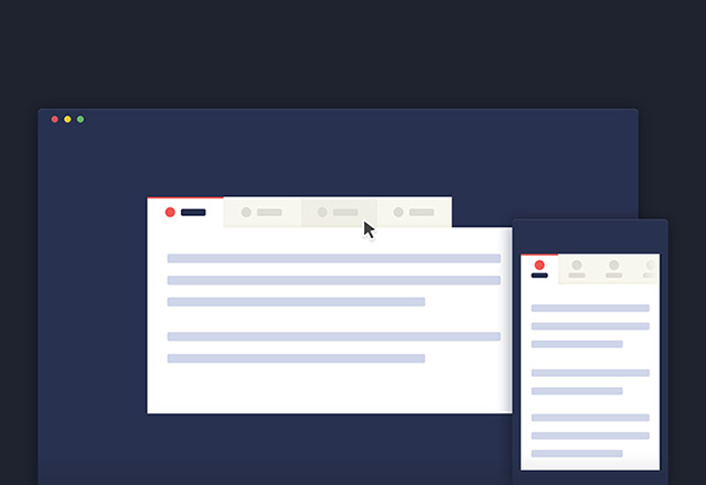 CSS responsive tabbed navigation