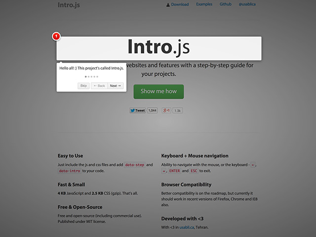 Intro.js - JS plugin for step-by-step- guides