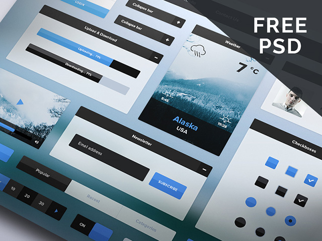 Winter UI kit - PSD