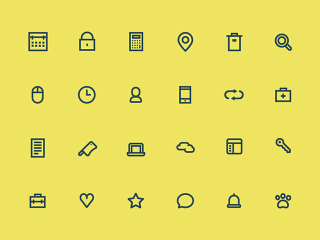 24 tiny icons - PSD