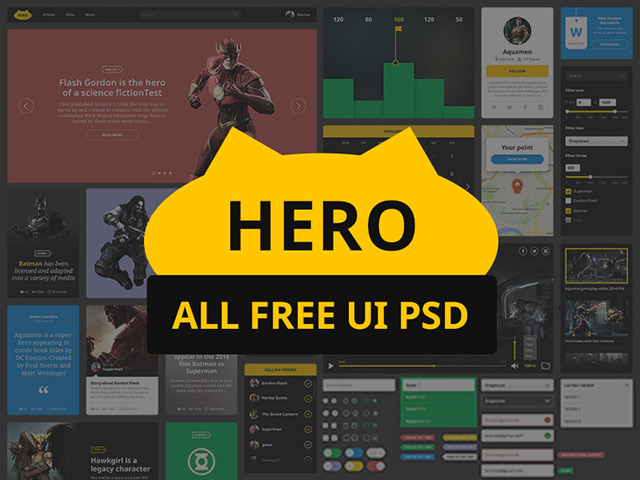 Hero - Free PSD UI kit