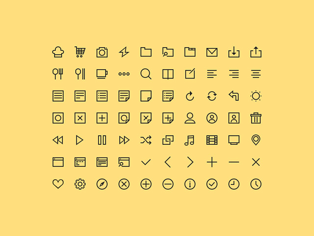70 PSD simple icons