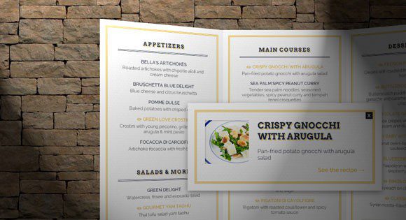 3D restaurant menu concept css snippet