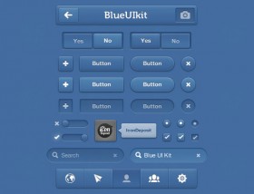 Blue UI kit free PSD