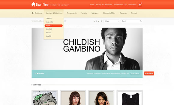 Bonfire Ecommerce PSD template