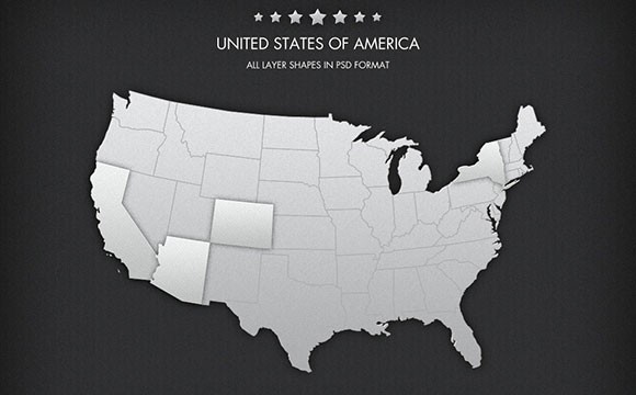 Pixel-perfect free PSD map of the United States