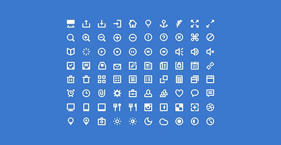 80 Shades of White Icons PSD & icon font