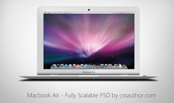 Macbook Air - Fully scalable PSD mockup