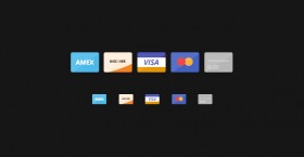 Flat Credit cards icons PSD