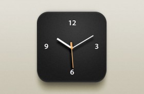 Beautiful clock iOS icon PSD