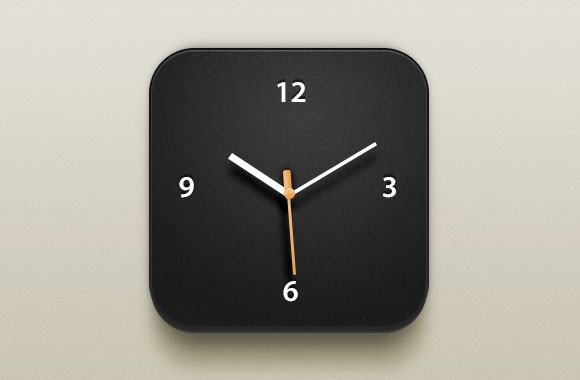 Beautiful clock iOS icon PSD