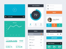 Free PSD flat UI kit