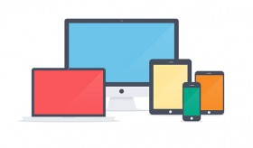 Flat Apple devices icons PSD