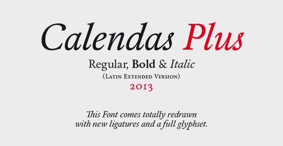 Calendas plus free typeface font