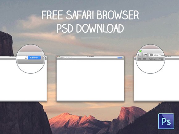 Free PSD Safari browser mockup