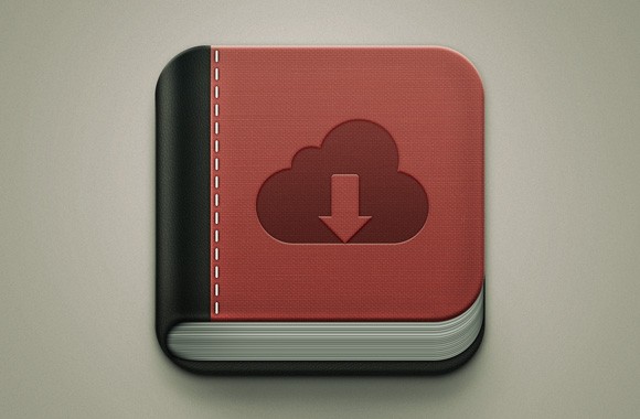 Book icon for apps! A free PSD vector file designed by Sebastiano for Wegraphics.