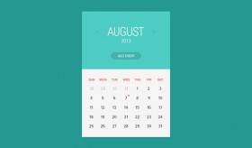 Flat calendar widget PSD