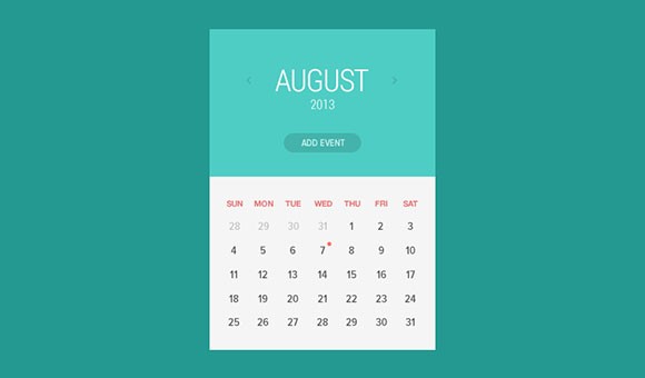 Date Picker Widget made in Sketch - Freebie Supply