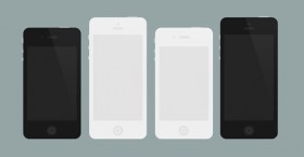 Flat iPhone 4/5 mockups