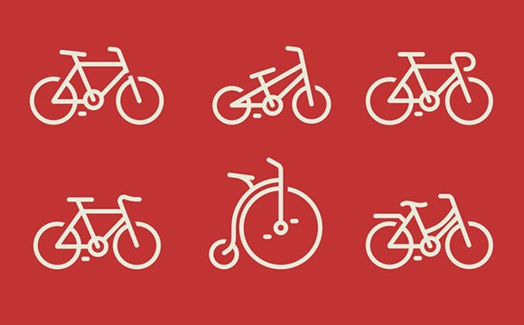 Bicycles icons PSD