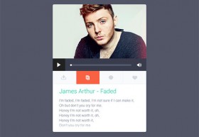 Music widget with lyrics PSD