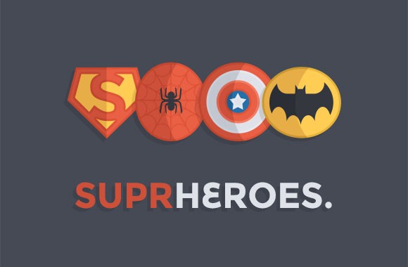 Superheroes badges PSD