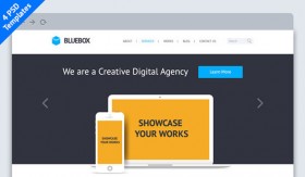BlueBox: Flat Website PSD Template