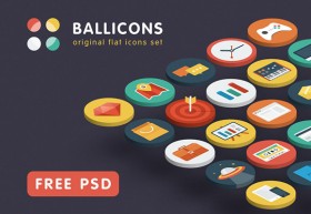 Ballicons - 15 free PSD icons
