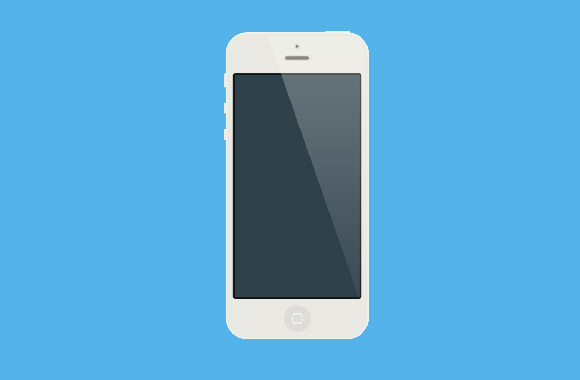 Flat white iPhone mockup - Freebiesbug