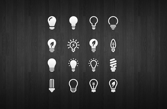 Light bulb icon set