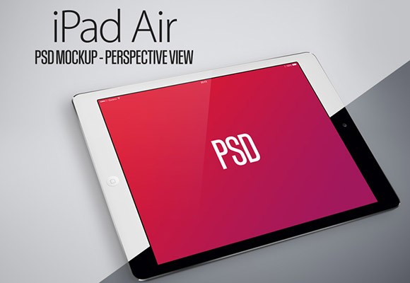 iPad Air mockup - Perspective view