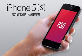 iPhone5S hand view mockup