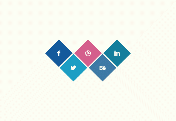 Social rhombus icons - CSS + PSD