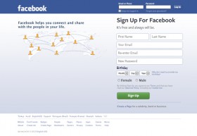 Facebook landing page PSD