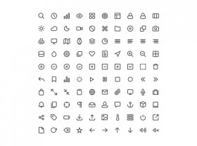 Feather icon set - 100 PSD icons