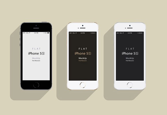 iPhone5S - Flat design mockup