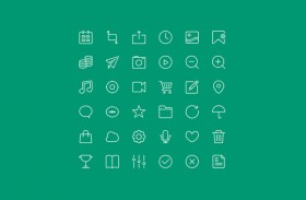 36 free outline icons PSD