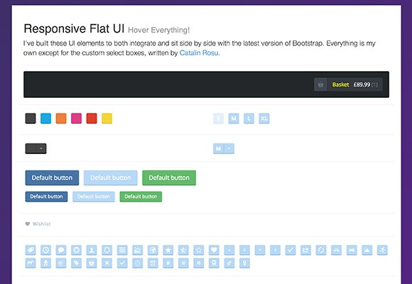 Responsive Flat UI kit - HTML