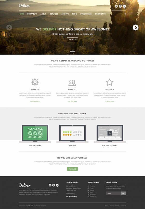 Deliver - Free PSD theme - Freebiesbug