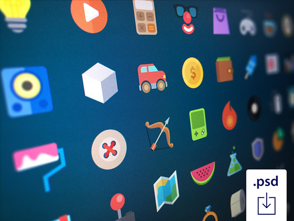 48 free flat icons PSD