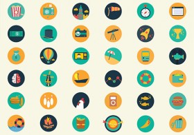 Meroo Icons - 110 flat coloured PSD icons