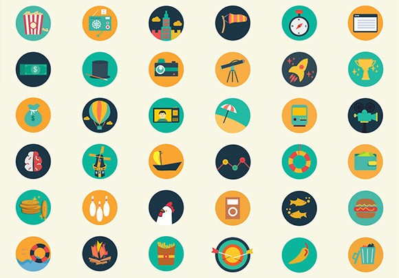 Meroo Icons - 110 flat coloured PSD icons