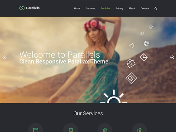 Parallels - One-page PSD template