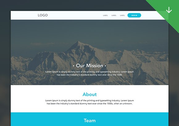 Clean web template PSD