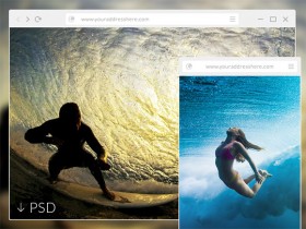 Flat browser mockup PSD
